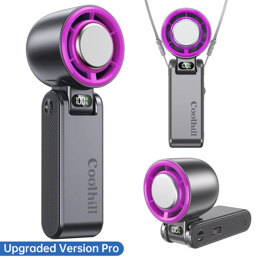 Portable Handheld High-Speed Fan — Stepless Adjustment and Foldable Design