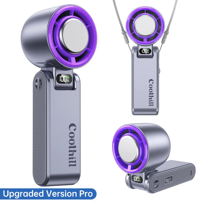 Portable Handheld High-Speed Fan — Stepless Adjustment and Foldable Design