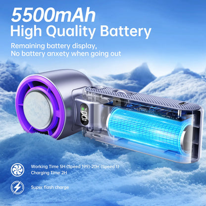 Portable Handheld High-Speed Fan — Stepless Adjustment and Foldable Design