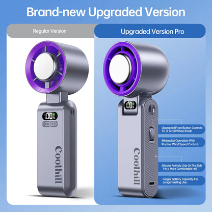 Portable Handheld High-Speed Fan — Stepless Adjustment and Foldable Design