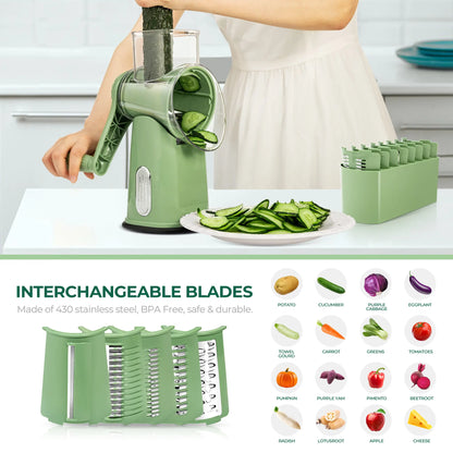 Hand-Cranked Cheese Grater with Powerful Suction Base — A Multifunctional Kitchen Gadget