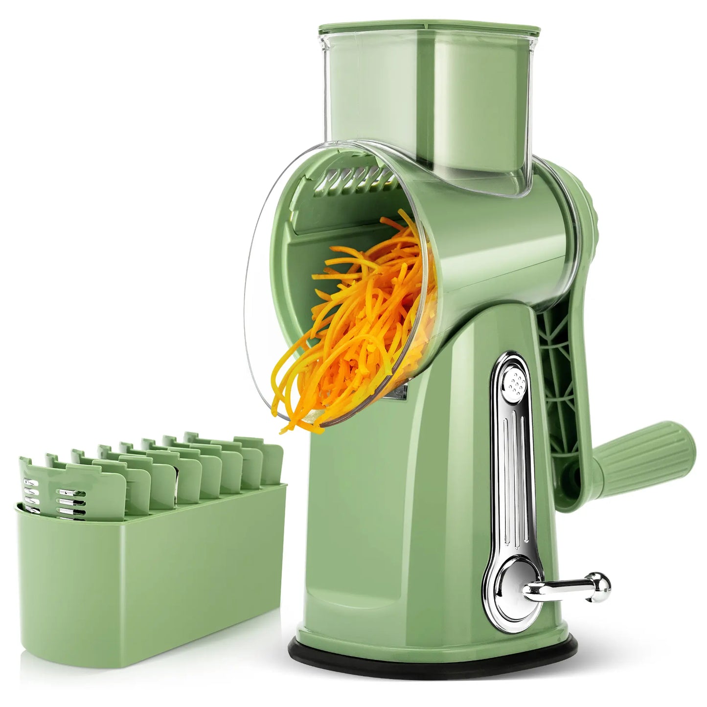 Hand-Cranked Cheese Grater with Powerful Suction Base — A Multifunctional Kitchen Gadget