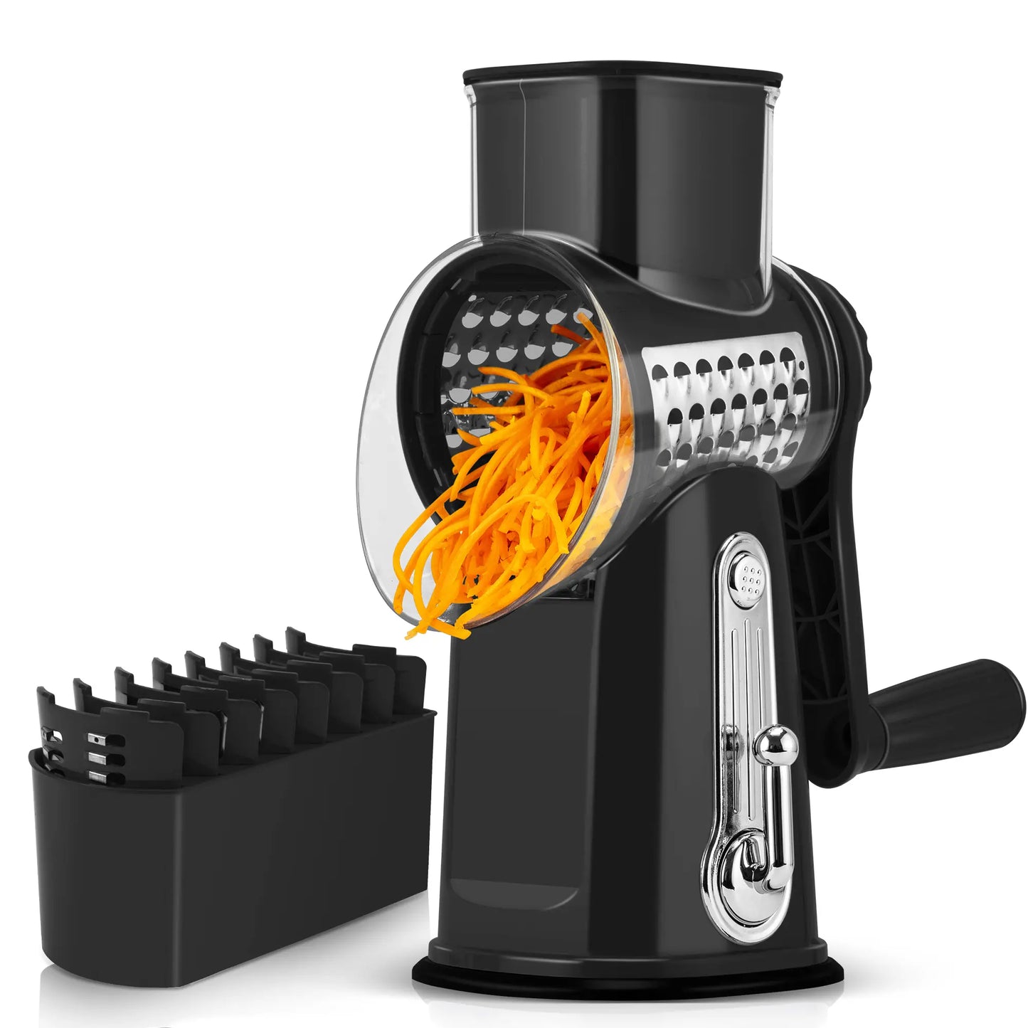 Hand-Cranked Cheese Grater with Powerful Suction Base — A Multifunctional Kitchen Gadget