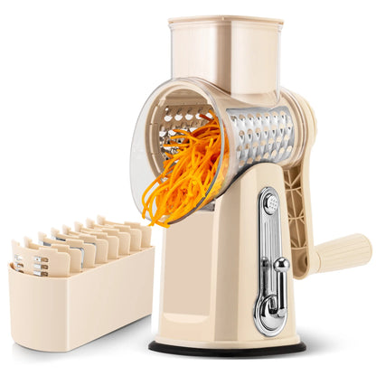 Hand-Cranked Cheese Grater with Powerful Suction Base — A Multifunctional Kitchen Gadget