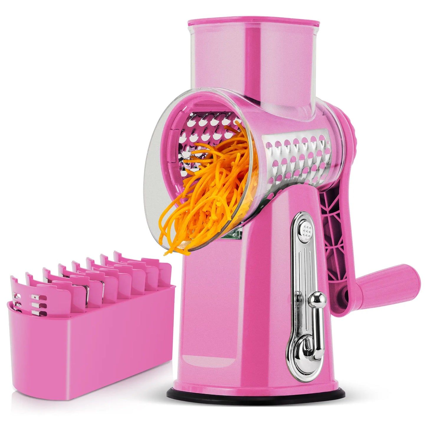 Hand-Cranked Cheese Grater with Powerful Suction Base — A Multifunctional Kitchen Gadget